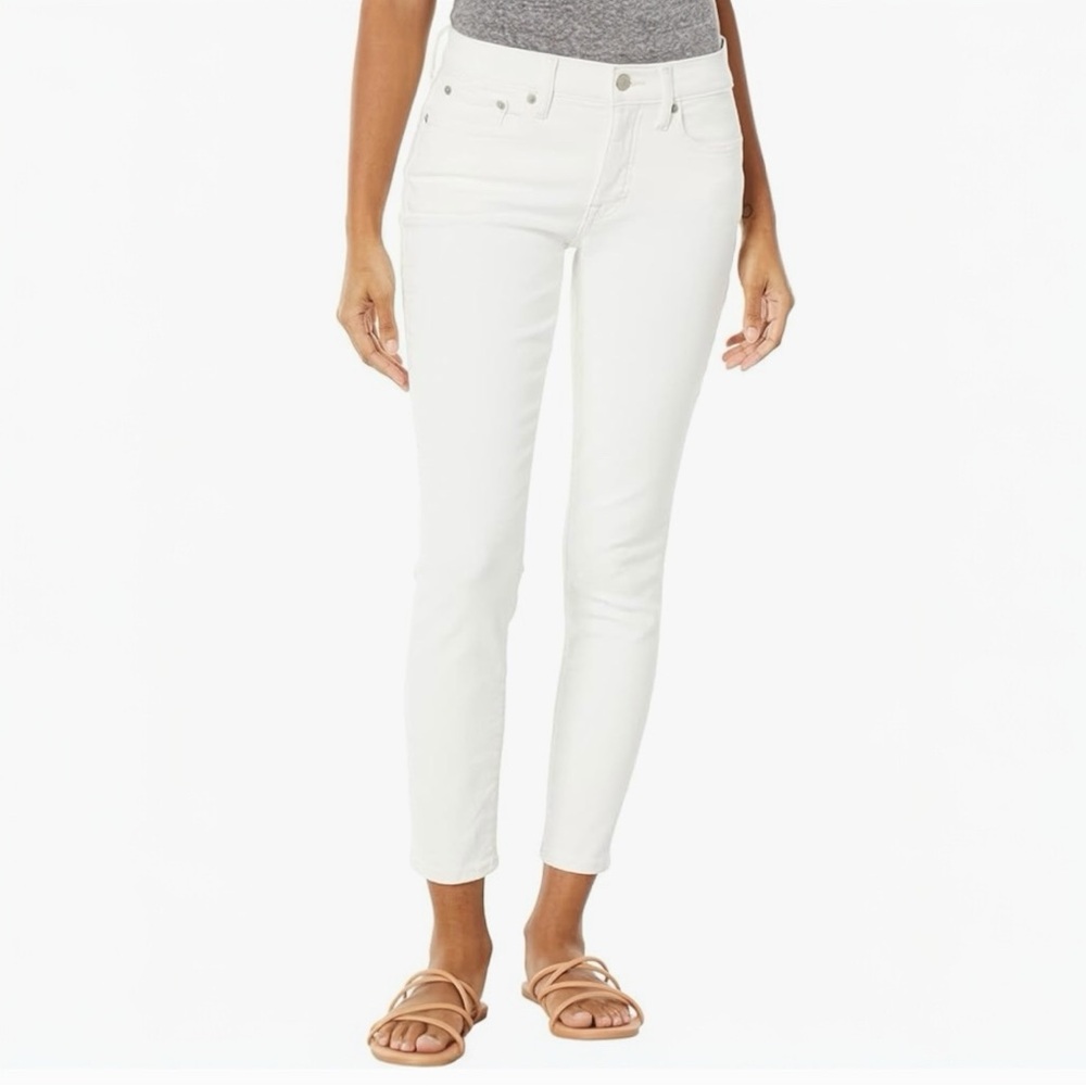 Lucky Brand Women's White Ava Mid Rise Crop Ankle Jeans Frayed Hem Size 8 / 29